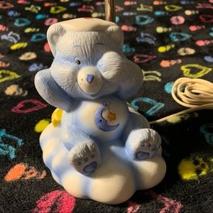Vintage Care Bears Lamp 1984 Bedtime Bear Blue Ceramic American Greetings